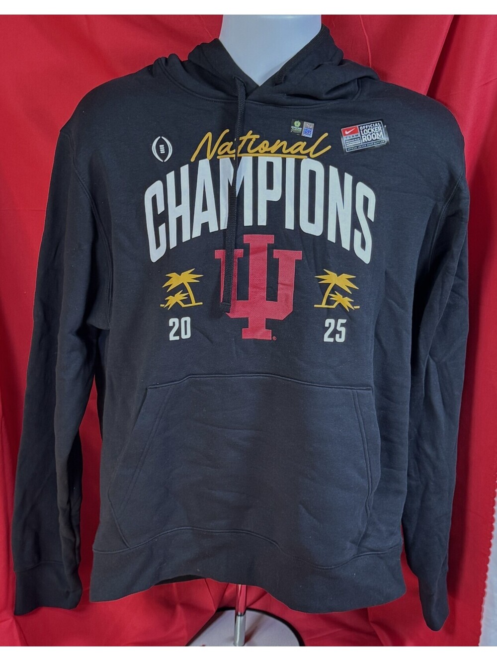 Nike Indiana Hoosiers 2025 College Football National Champions Hoodie Mens L NEW